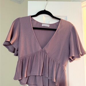 Urban Outfitters Dusty Purple Ruffle Blouse